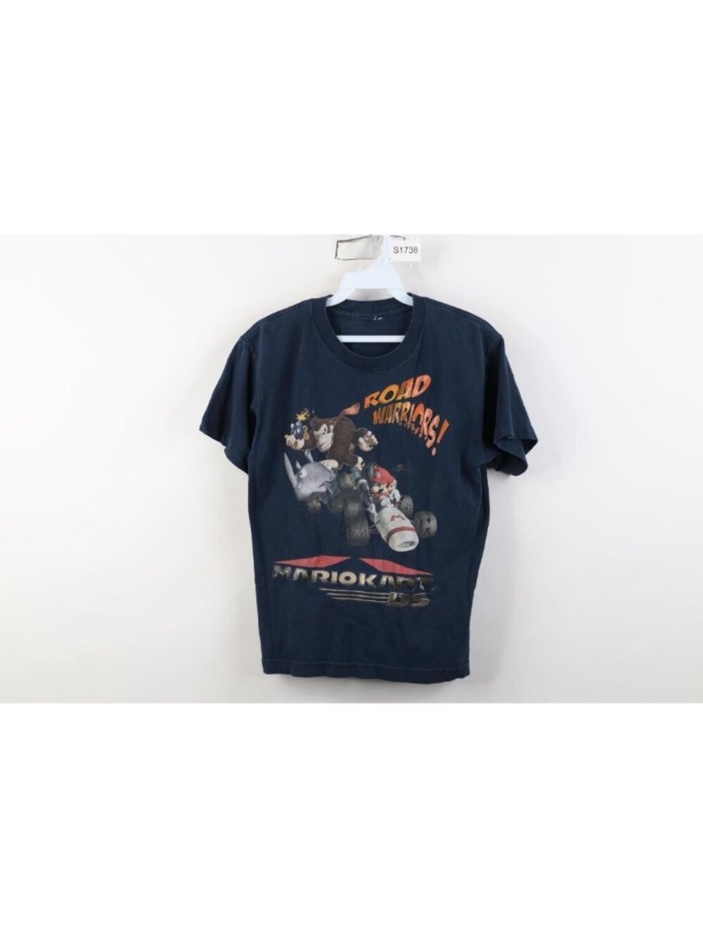 Vintage Y2K Boys Large Distressed Mario Kart DS Video Game Short Sleeve T-Shirt
